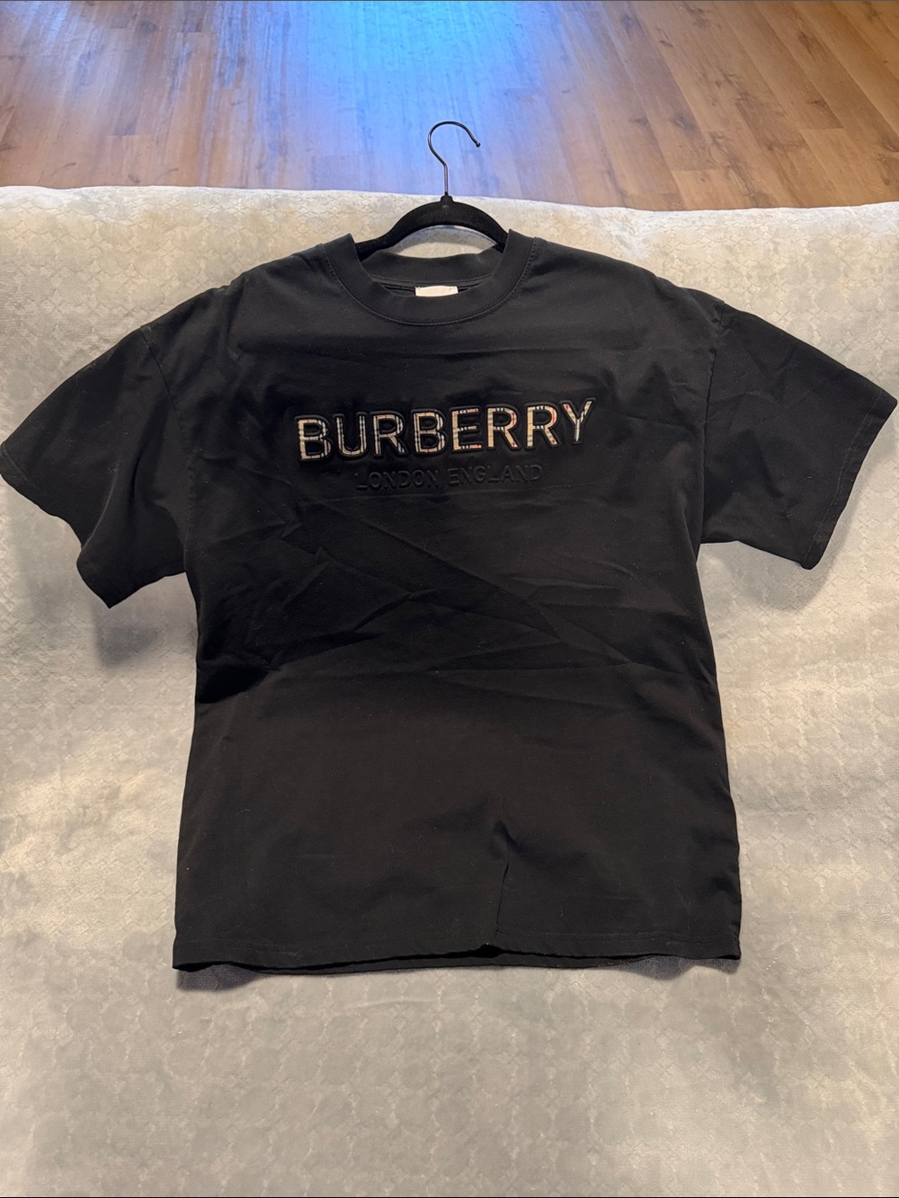 Burberry Black Embroidered Logo T-Shirt